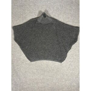Note di Anita Gray Wool Blend Mock Neck Batwing Poncho Sweater Made in Italy OS‎